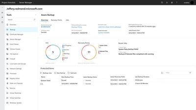 Project Honolulu’s management dashboard for Azure Backup in Windows Server 2019 Preview