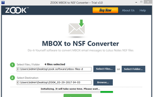 ZOOK MBOX to NSF Converter screenshot 1