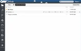 Uploaded files through the website itself. Make Folders,Text files, upload music, etc. Can be filtered by file type on the left side