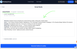 Review/Modify Suggested content 