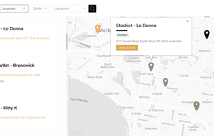 Example of a custom store locator built with Storepoint.