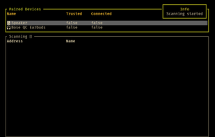 BlueTUI screenshot 1
