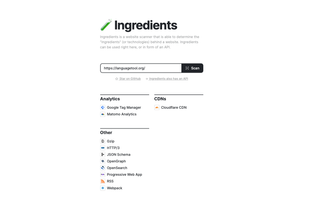Screenshot of ingredients.tech after analyzing