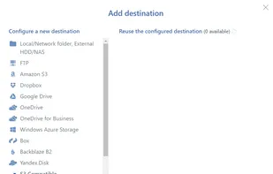 SqlBak backup destinations