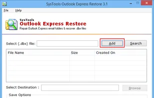 SysTools Outlook Express Restore screenshot 1