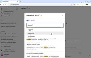Searchable ChatGPT screenshot 1