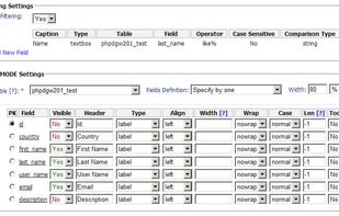 ApPHP DataGrid Wizard screenshot 2