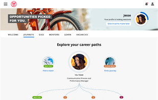 Fuel50 gives your people a clear line of sight to opportunities in the business, both lateral and vertical, and shows them powerful gap analysis to kick-start their career growth journey