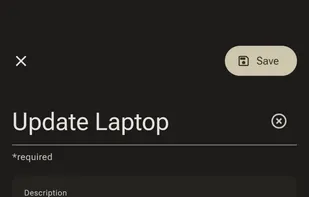 Detail view of a task with Markdown