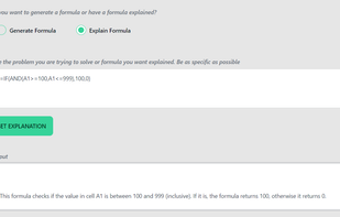 AI Excel Bot - Explain Formula Demo