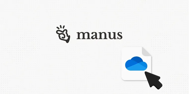 Manus integrates with One Drive for uploads and exports image
