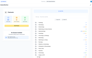 Medical decks can be browsed by tag and follow taxonomy