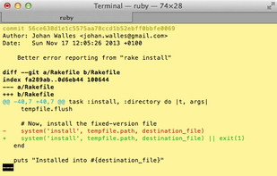 Moar showing a Git change
