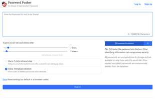 Simple & straight forward front page with helper password generator if needed.