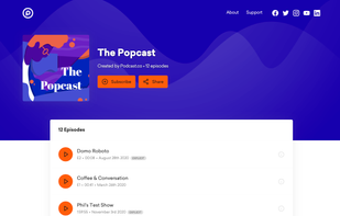 Share your show with our fresh looking podcast pages. 
