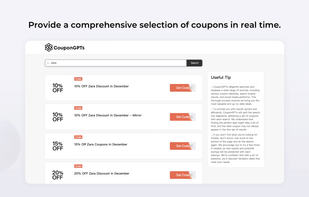 Provide a comprehensive selection of coupons in real time.