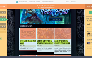 Feed creator tool in use