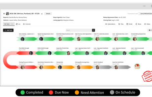 Trackxi single transaction view displaying detailed information, tasks progress, and status of a real estate transaction for efficient deal management.