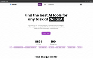 GalaxAI's home page (light mode)