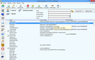 Customer profiles screen