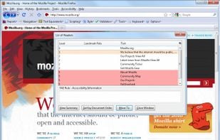 List of HTML Headers on a web page