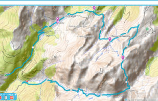 2D view of a track with markers