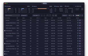 A view of NeoHtop when it is opened.