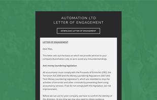 We've built a secure and GDPR compliant document portal. Both the accountant and client can upload and share documents between each other; including automatically generated letters of engagement!