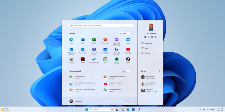 Microsoft to integrate Windows 11 Start Menu with Phone Link for quick Phone access image