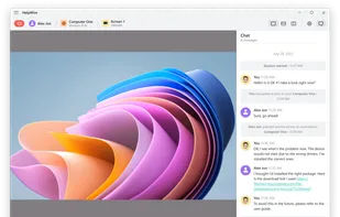 HelpWire Operator native Windows app with opened chat window.