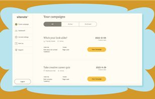 Dashboard to view and manage all of your campaigns.