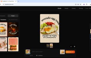 One-Click Food Posters with Bold Text & Style