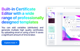 User friendly certificate design tool with variety of professionally designed templates
