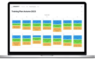 Custom calendar with golf drills assigned to selected dates