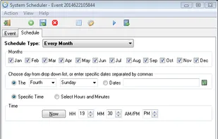 Schedule tasks each month every 4th sunday.