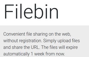 Filebin screenshot 1