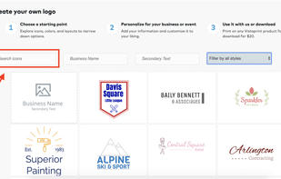 Vistaprint screenshot 1