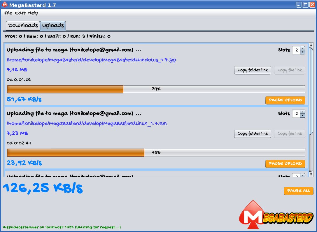Mega nz upload