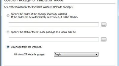 Windows XP Mode language