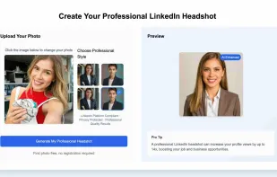 Linkedin Headshot Generator Screenshot