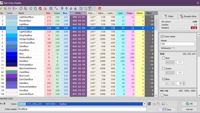 Color palette editor