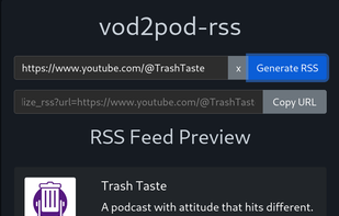 vod2pod-rss screenshot 1