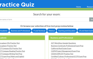 Practice Quiz Home Page