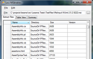 lessmsi screenshot 1