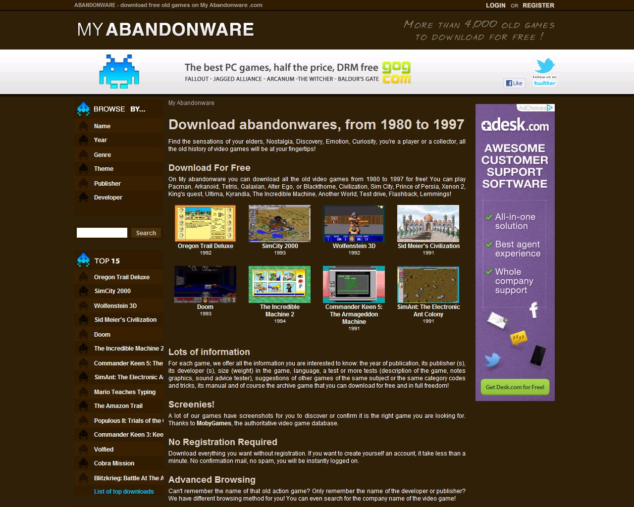 Abandonware games sorted by name - page 920 - My Abandonware