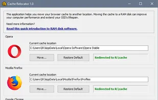 SoftPerfect Cache Relocator screenshot 1
