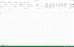 A new document in Excel 2013 on Windows 8