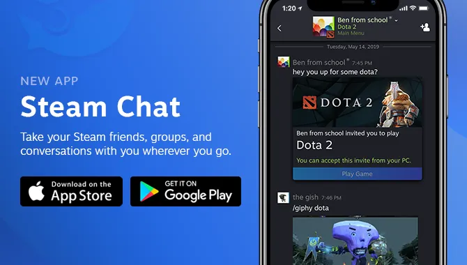 Computer game storefront Steam launches dedicated chat app for Android and iOS image
