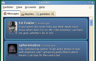 Gwibber screenshot 1