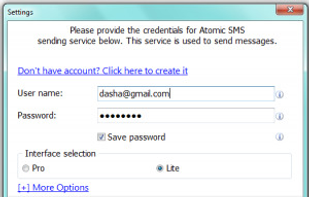 If you would like to specify more  settings, click More Options in the Settings window